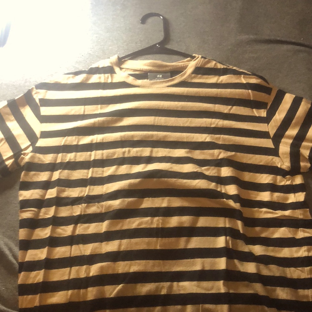 H&M unisex shirt brown black stripe